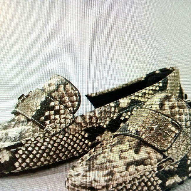 Tory Burch Kira Roccio Snake Print Leather Moccasins, Sz. 7m